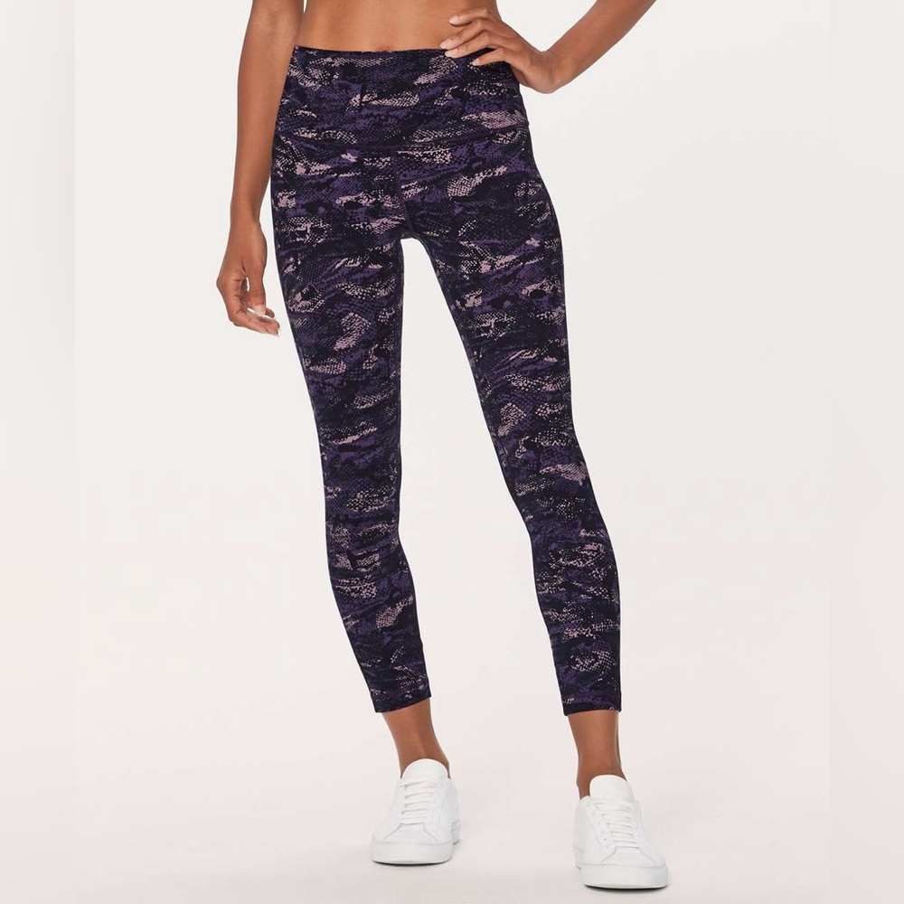 Lululemon Align II 25” Leggings Rip Wave Purple Thunder Black